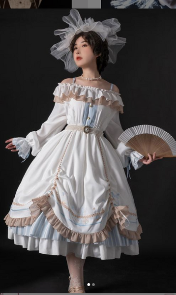 Alice Off-the-shoulder White Lolita Dress