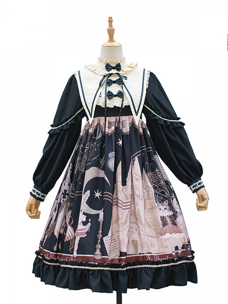 Cute Bunny Long Sleeve Empire Waist Lolita Dress