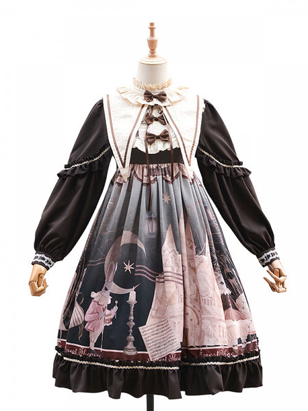 Cute Bunny Long Sleeve Empire Waist Lolita Dress