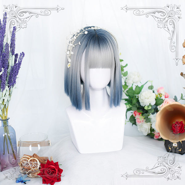 Gradient Short Straight Synthetic Lolita Wig with Bangs ALICE0096
