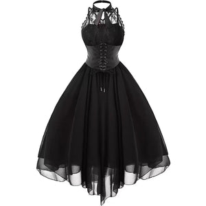 Halter Neckline Lolita JSK with Removable Open Bust Corset Dress