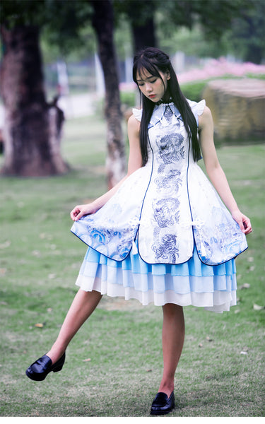 Chinese Style Vintage Sweet Girl Lolita Dress WBP2041-WT