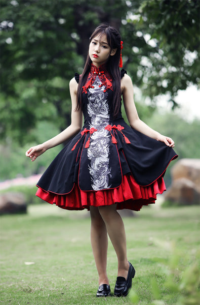 Sweet Lolita Vintage Chinese Style Dress WBP2041-BK