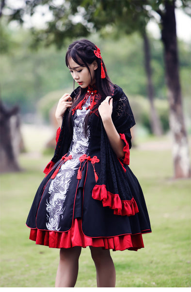 Sweet Lolita Vintage Chinese Style Dress WBP2041-BK