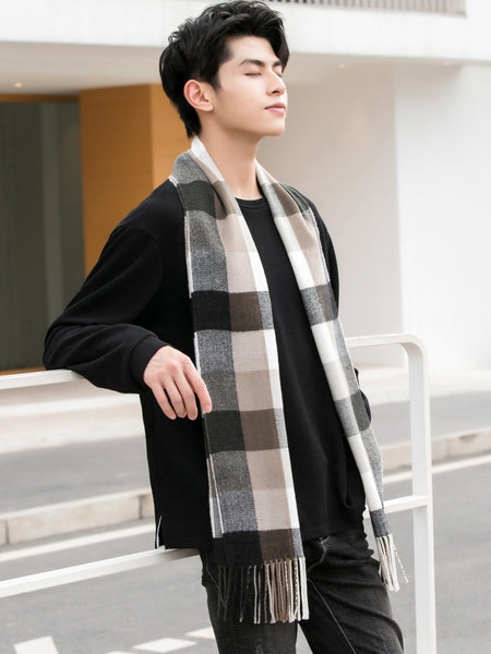 Afoxsos Super Soft Classic Check Plaid Winter Scarf for Men and Women - Warm and Stylish