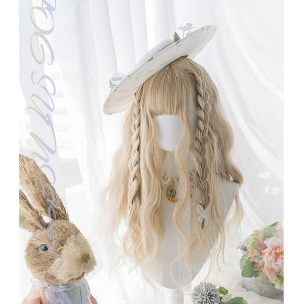Gothic Lolita Long Curly Light Blonde Wig AG010
