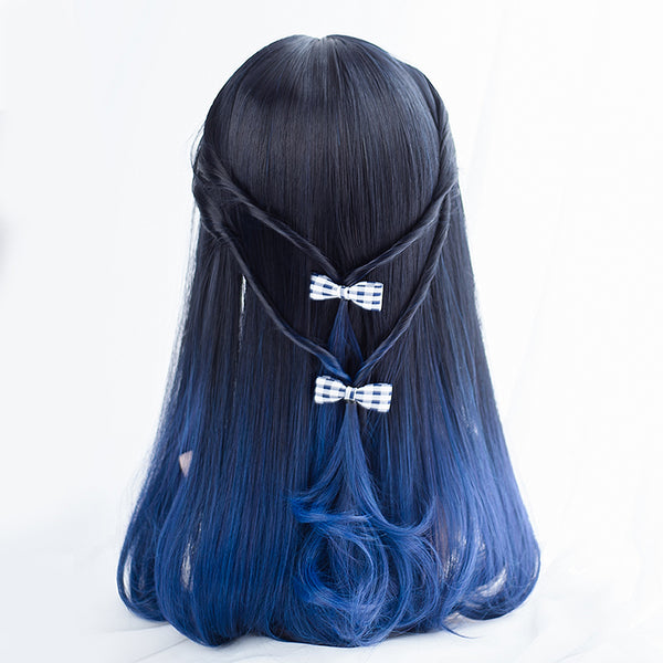 Japanese Style Harajuku Gradient Lolita Long Curly Wig AG050