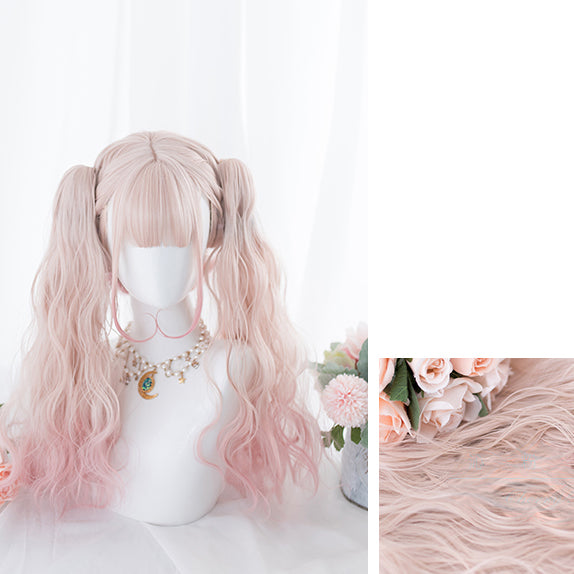 Sakura Pink Gradient Gothic Lolita Harajuku Daily Curly Wig AG083