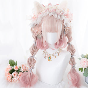 Sakura Pink Gradient Gothic Lolita Harajuku Daily Curly Wig AG083