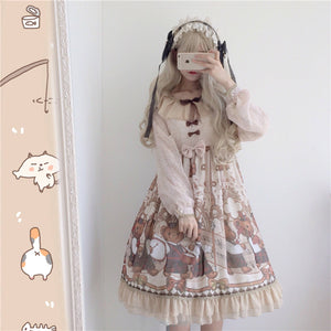 Japanese Style Print Kawaii Lolita Dress AGD021