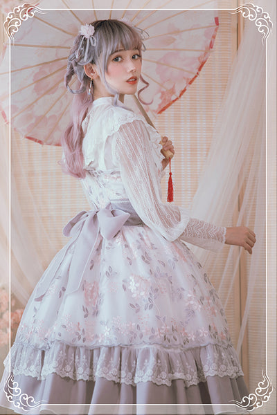 Gothic Lolita Jumper Skirt Print Bud Dress AGD029