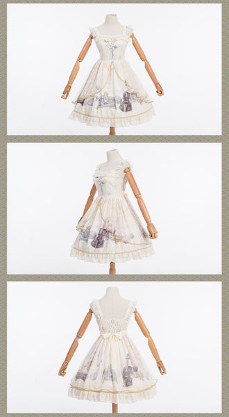 Classic JSK Lace-Up Cotton Lolita Dress Princess Skirts AGD042
