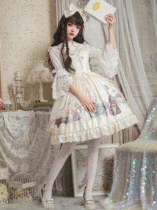 Classic JSK Lace-Up Cotton Lolita Dress Princess Skirts AGD042