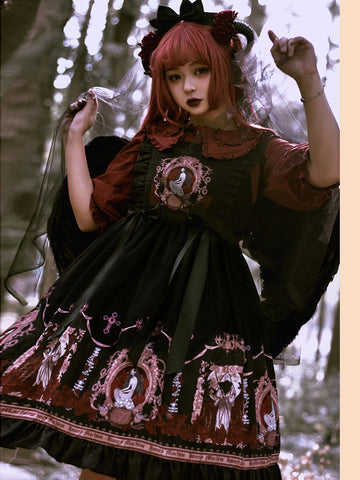 Gothic Lace-Up Jumper Lolita Skirts JSK Dress AGD043