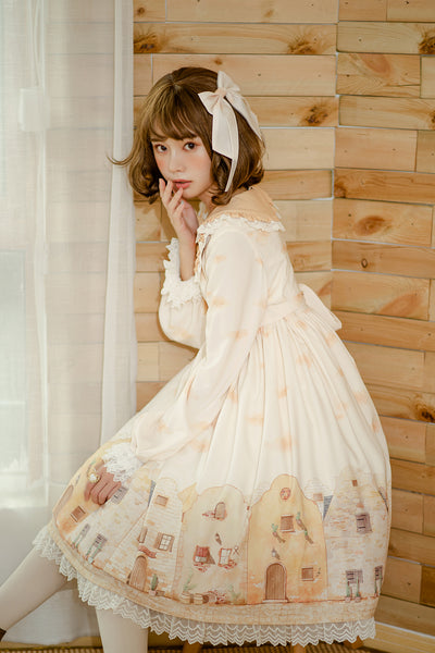 Lolita Dress Long Sleeves Doll Collar A Line Pleated Mini Dresses AGD048