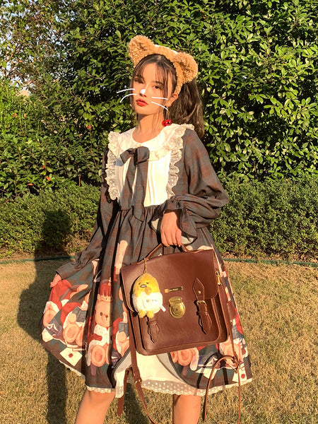 Sweet Printing Lolita Dress Japan Midi Gothic Lolita Dresses AGD049