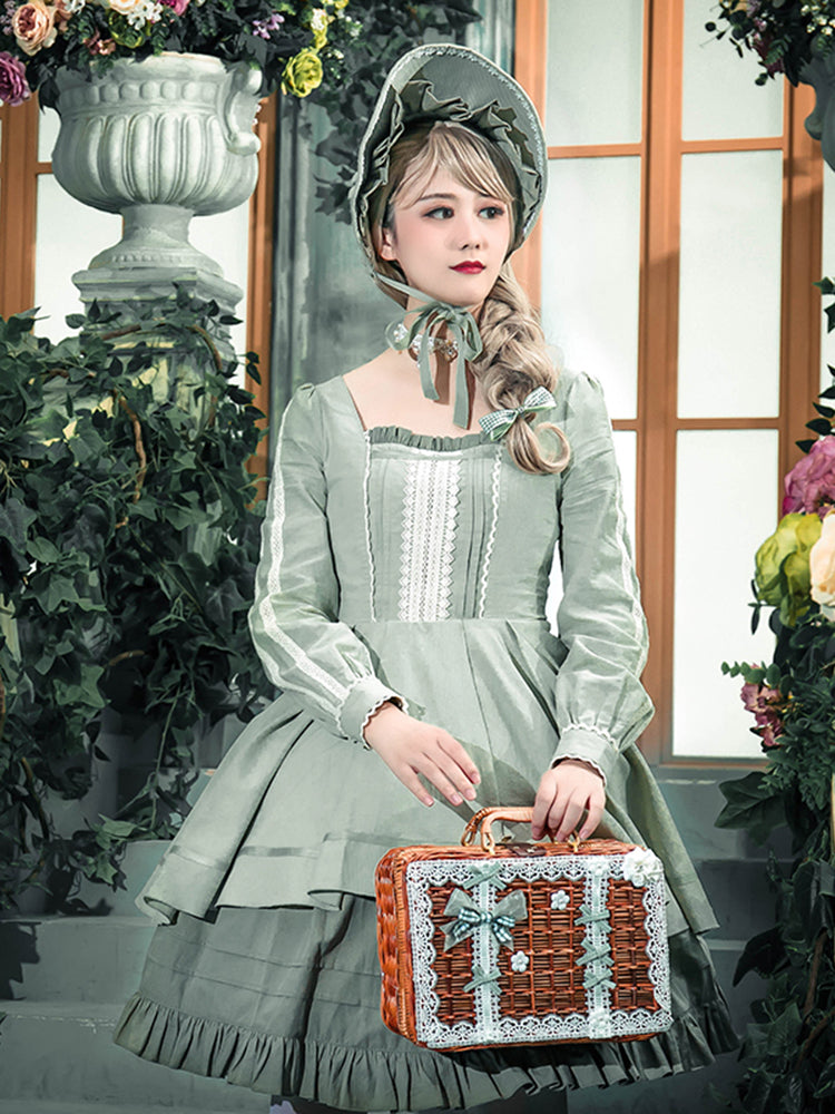 Ruffle Tiered Vintage Lolita Dress Long Sleeve AGD052
