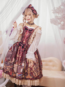 Princess Lace Printed Lolita Dress Jumper Skirt AGD053