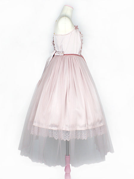 Lolita Lace Dress Sweet Bow Lovely Retro Princess Court Skirts AGD057