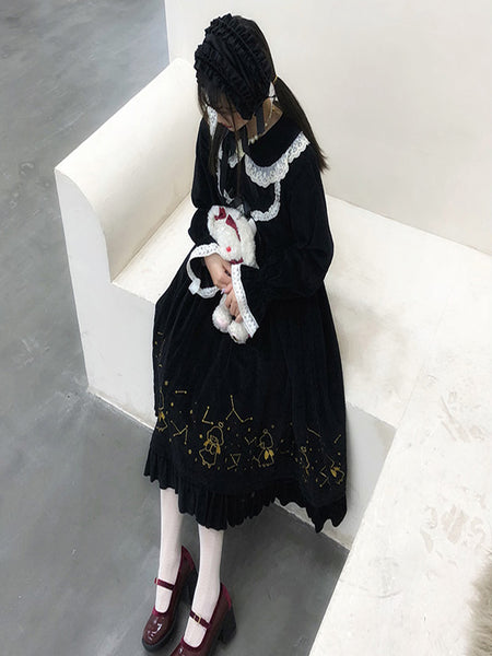 Long Sleeve Dress Girls Japanese Gothic Lolita Dress AGD060