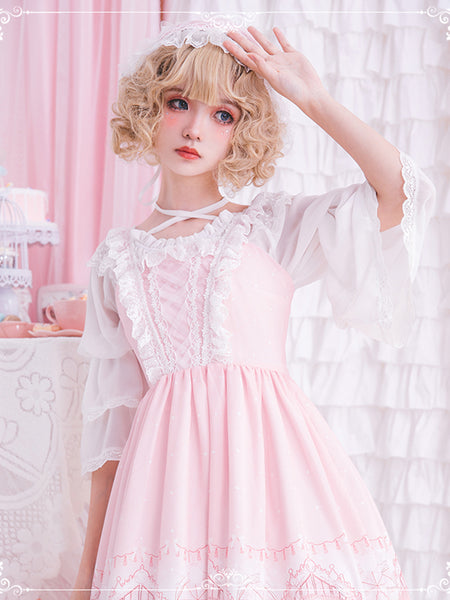Girls Sweet Lolita Dress Princess Lace Court Skirts AGD063