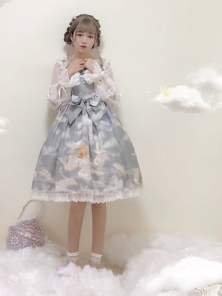 Printed Dress Japanese Style Court Kawaii Lolita Dress AGD069