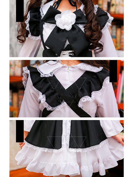 Lolita Girls Cosplay French Apron Maid Fancy Dress AGD075