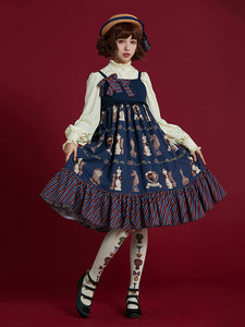 Girls Sweet Lolita Classic Printed Princess Jumper Skirt AGD080