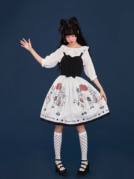 Girls Sweet Lolita Printed Princess Jumper Skirt AGD081