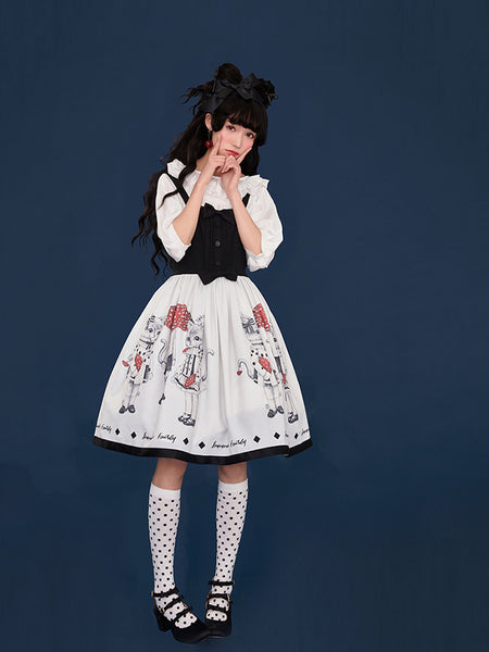 Girls Sweet Lolita Printed Princess Jumper Skirt AGD081