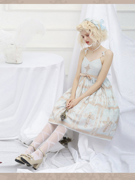 Classic Gothic Dress Princess Lace-Up Cotton Lolita Dress AGD087