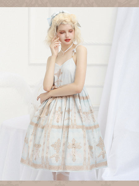 Classic Gothic Dress Princess Lace-Up Cotton Lolita Dress AGD087