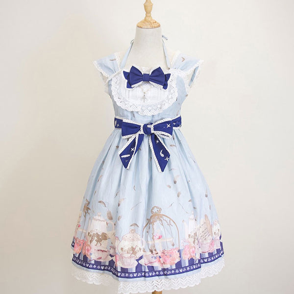 Classic Gothic Dress Princess Lolita Blue Dress AGD094