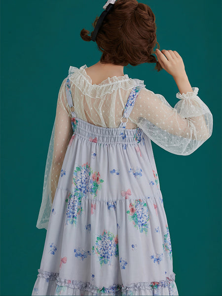 Lace-up Classic Lolita Printed Dress AGD098