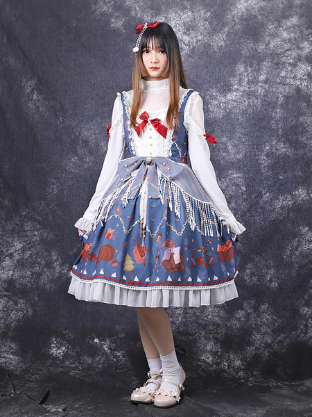 Classic JSK Printed Jumper Skirt Lolita Dress AGD101