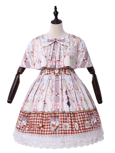 Girls Sweet Classic Lolita Printed Dress AGD102