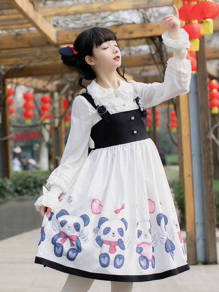 Girls Sweet Classic Lolita Printed Panda Dress AGD107