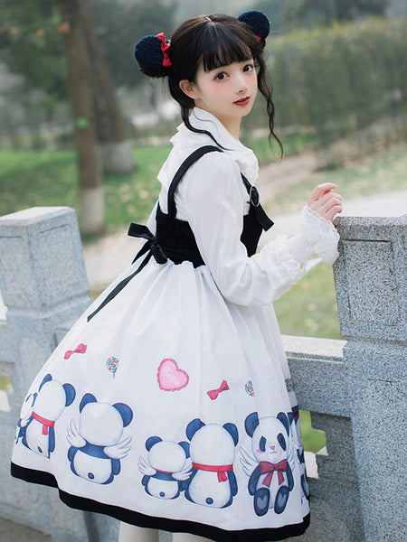 Girls Sweet Classic Lolita Printed Panda Dress AGD107