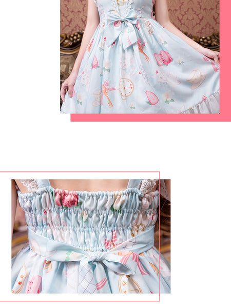 Gothic Rabbit Printed JSK Lolita Jumper Skirt AGD110