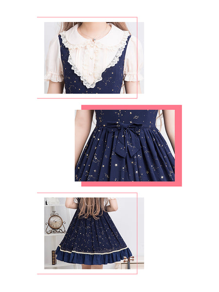 Girls Sweet Classic Lolita Printed Dress AGD111