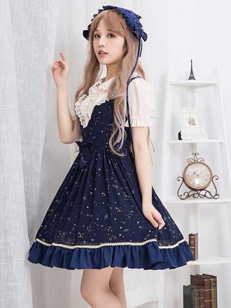 Girls Sweet Classic Lolita Printed Dress AGD111