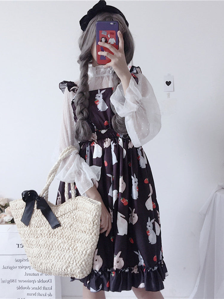 Girls Sweet Cute Printed Lolita Dress AGD114