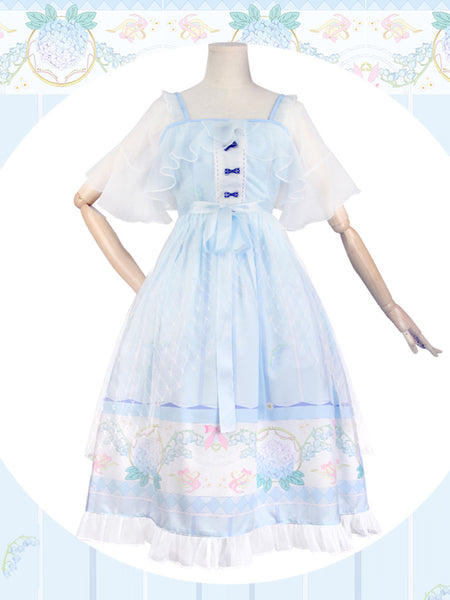 Girls Sweet Lolita Lace-up Princess Court Skirt AGD117