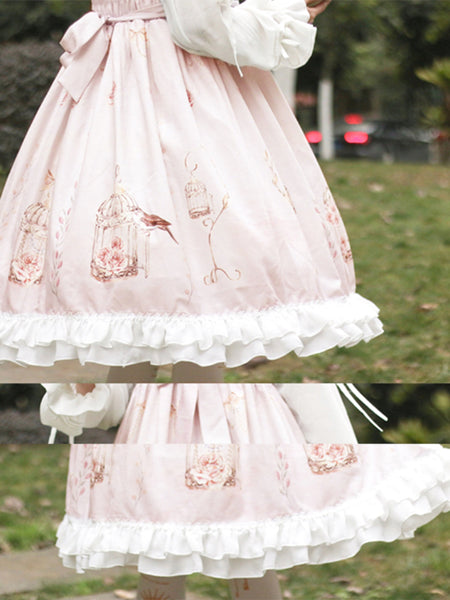 Girls Sweet Lolita Dress Chiffon Gothic Dresses Printed AGD119
