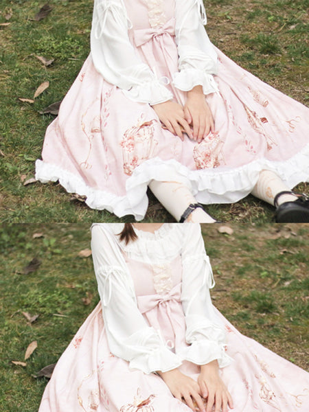 Girls Sweet Lolita Dress Chiffon Gothic Dresses Printed AGD119