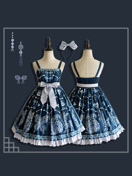 JSK Lace Cotton Jumper Skirt Lolita Dress AGD124