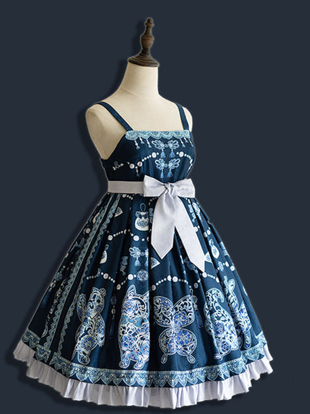 JSK Lace Cotton Jumper Skirt Lolita Dress AGD124