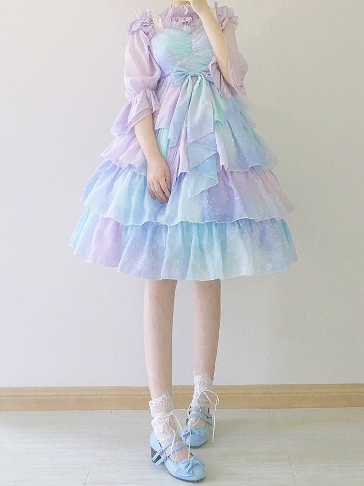Girls Lolita Gothic Dress Princess Layers Dress AGD136
