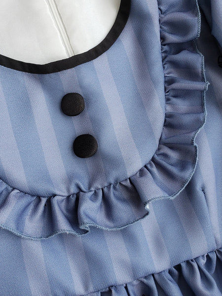 Printed Layered Lace-Up Cotton Lolita Dress AGD149