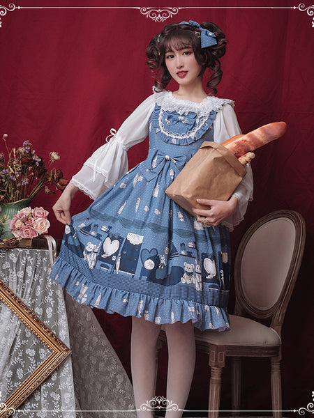 Dress Princess Lace-Up Cotton Lolita Dress AGD154